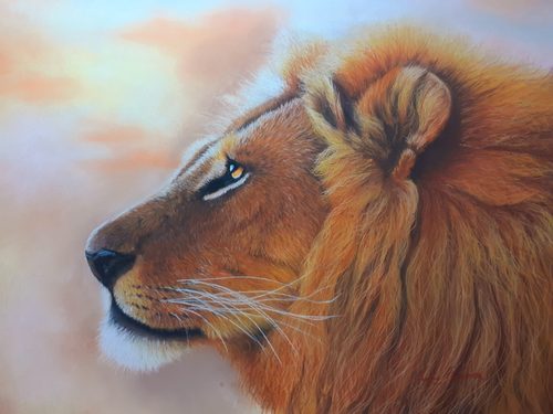 Irving, Lion, pastel.